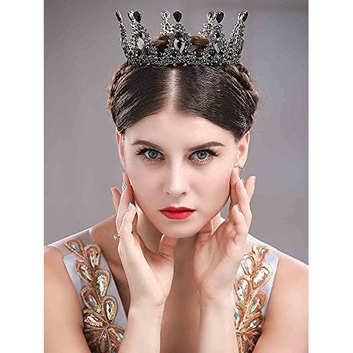 Kilshye Baroque Crown Black Crowns Vintage Tiara Queen Rhinestone Tiaras Prom...