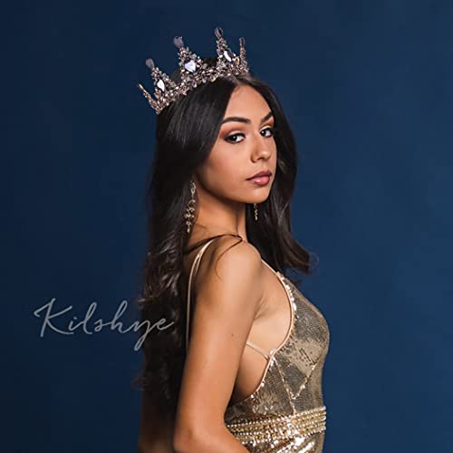 Kilshye Baroque Crown Black Crowns Vintage Tiara Queen Rhinestone Tiaras Prom...