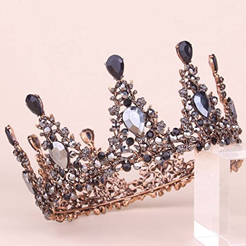 Kilshye Baroque Crown Black Crowns Vintage Tiara Queen Rhinestone Tiaras Prom...