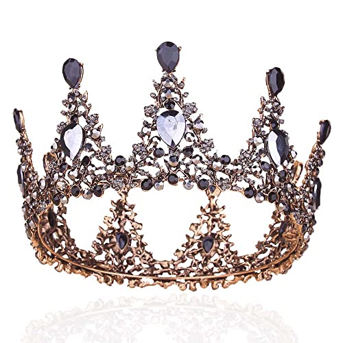 Kilshye Baroque Crown Black Crowns Vintage Tiara Queen Rhinestone Tiaras Prom...