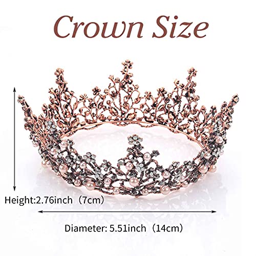 Kilshye Baroque Crown Vintage Crowns and Tiaras Queen Rhinestone Tiara Gothic...