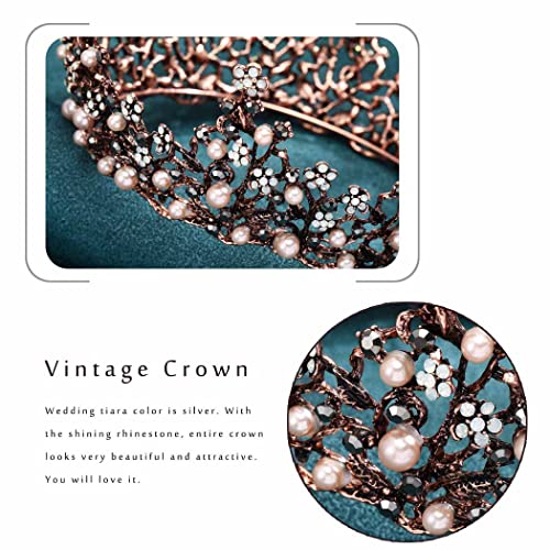 Kilshye Baroque Crown Vintage Crowns and Tiaras Queen Rhinestone Tiara Gothic...