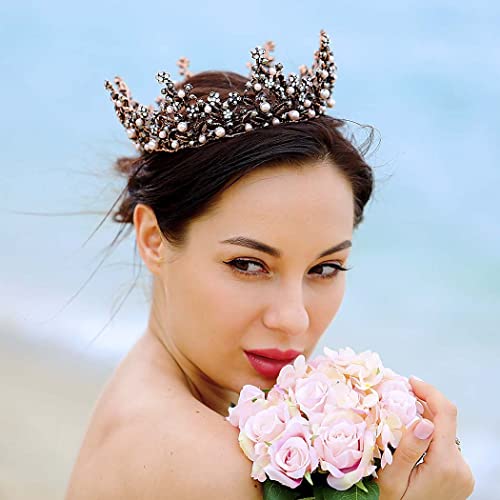 Kilshye Baroque Crown Vintage Crowns and Tiaras Queen Rhinestone Tiara Gothic...