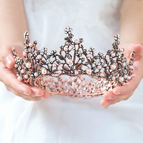 Kilshye Baroque Crown Vintage Crowns and Tiaras Queen Rhinestone Tiara Gothic...
