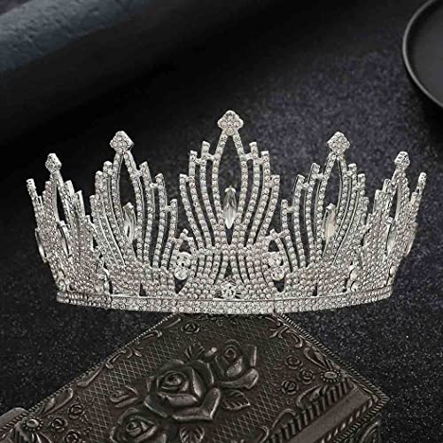 Kilshye Silver Crown Wedding Bride Tiara Queen Crowns Rhinestone Tiaras Adult...