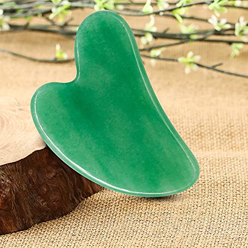 Gua Sha Massage Tool Aventurine Stone Jade GuaSha Facial Tool for Spa Acupunc...