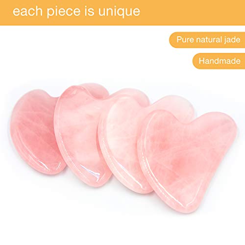 Gua Sha Rose Quartz Face Scraping Massage Tool Jade GuaSha Stone Facial Tool ...