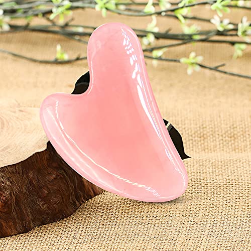 Gua Sha Rose Quartz Face Scraping Massage Tool Jade GuaSha Stone Facial Tool ...