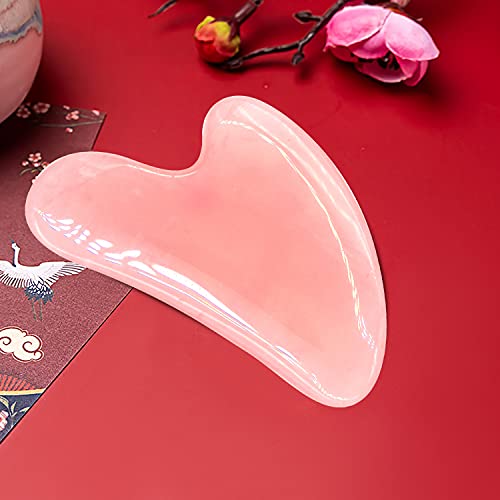 Gua Sha Rose Quartz Face Scraping Massage Tool Jade GuaSha Stone Facial Tool ...