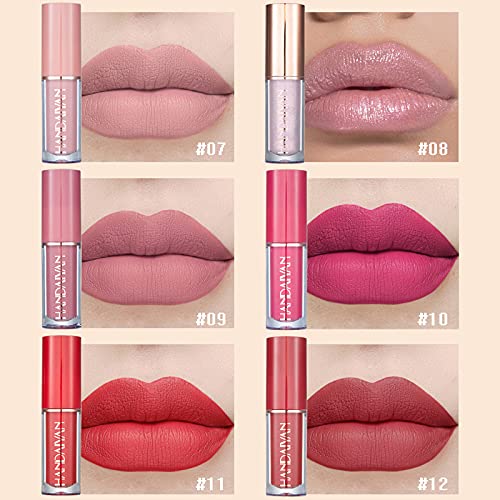 KIMIEYE 12Pcs Velvet Matte Liquid Lipstick Set, Waterproof Long Lasting Non-S...