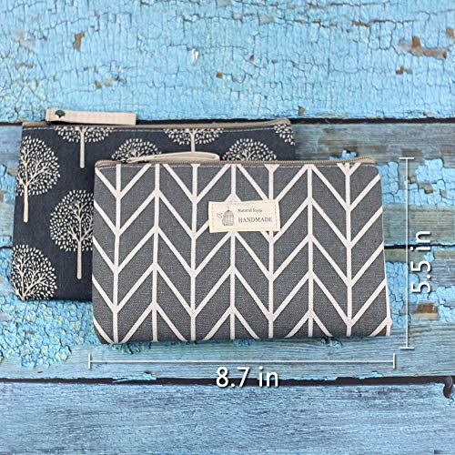 Kimoli 2 Pcs Women Funny Makeup Bag Cute Cosmetic Bag Pouch for Purse Toiletr...