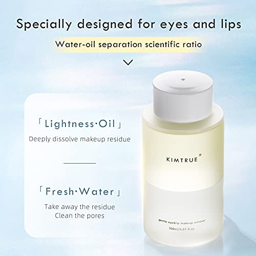 KIMTRUE Gentle Eye and Lip Makeup Remover, 2 in 1 Makeup Cleansing Oil with B...