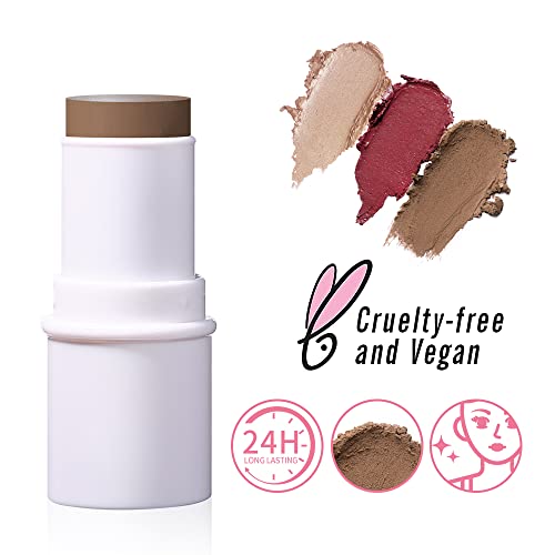 KIMUSE Multi Stick Trio Face Makeup, Cream Blush Stick for Cheeks & Lips, Con...