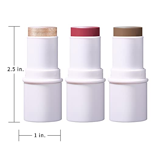 KIMUSE Multi Stick Trio Face Makeup, Cream Blush Stick for Cheeks & Lips, Con...