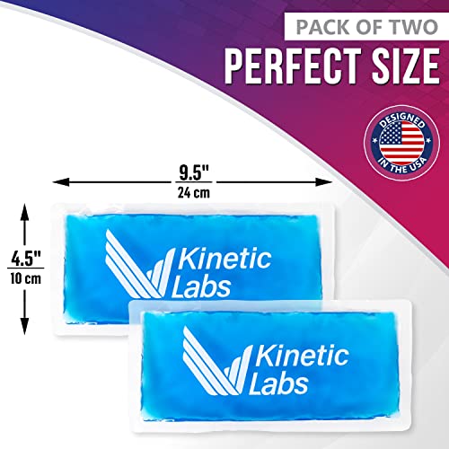 Gel Ice Packs for Injuries by Kinetic Labs (2 Pack) - Flexible Ice Pack for I...