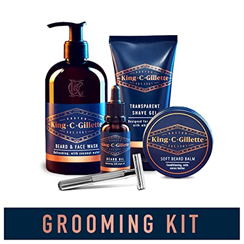 King C. Gillette Complete Men's Beard Care Gift Kit, Double Edge Safety Razor...