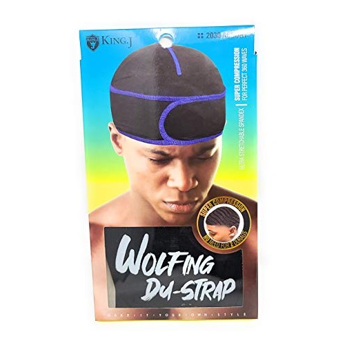 King J Wolfing Du-Strap #2030 No Strings-Snaps Stringless durag compressing c...