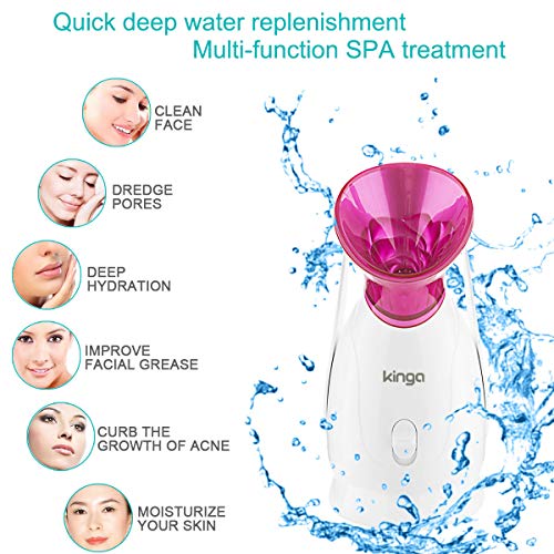 Facial Steamer Face Steamer KINGA Hot Mist Skin Moisturizing Opening Skin Por...