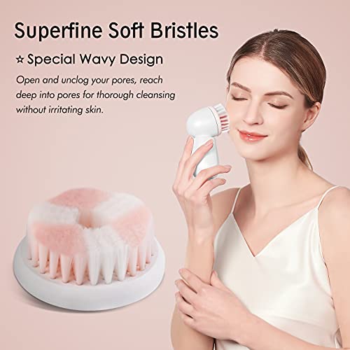KINGDO 2 Facial Cleansing Rotate Brush Heads Replacement, Face Scrubber Spin ...