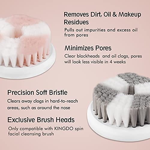 KINGDO 2 Facial Cleansing Rotate Brush Heads Replacement, Face Scrubber Spin ...