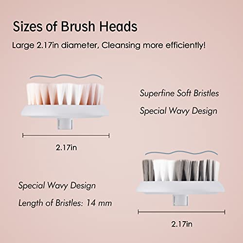 KINGDO 2 Facial Cleansing Rotate Brush Heads Replacement, Face Scrubber Spin ...