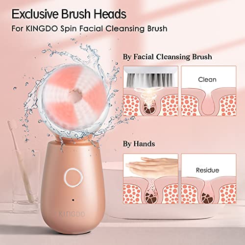 KINGDO 2 Facial Cleansing Rotate Brush Heads Replacement, Face Scrubber Spin ...