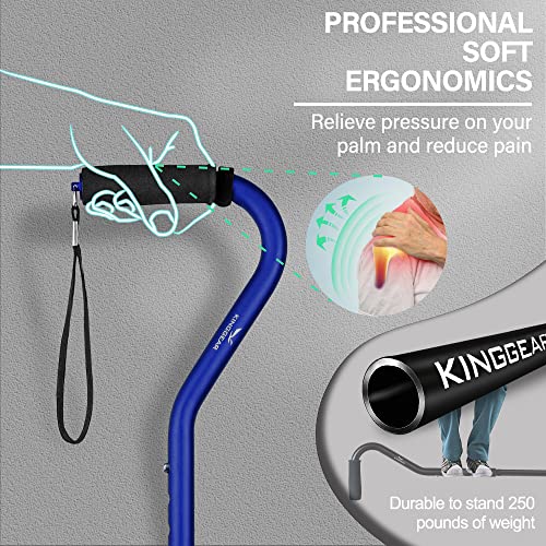 KingGear Walking Cane for Men & Women - Adjustable, Lightweight & Sturdy Offs...