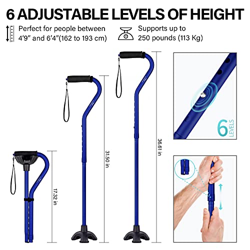 KingGear Walking Cane for Men & Women - Adjustable, Lightweight & Sturdy Offs...
