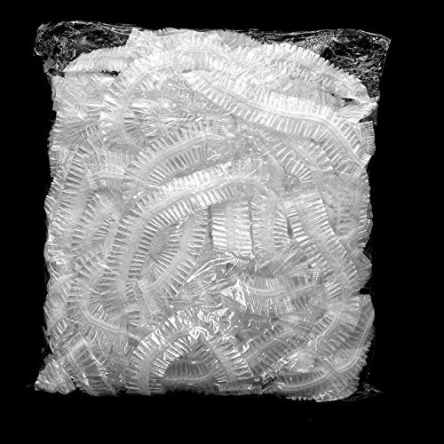 Disposable Shower Cap,100 Pcs Plastic Shower Caps Large Thick Elastic Bath Ca...