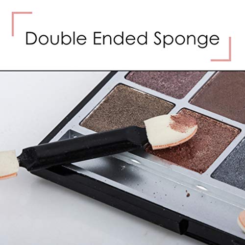 KINGMAS 100 Pack Disposable Double Ended Sponge EyeShadow Brushes Oval Applic...
