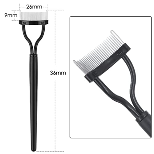 KINGMAS 3Pcs Angled Eyebrow Brush and Spoolie & Eyelash Comb Curlers & Steel ...