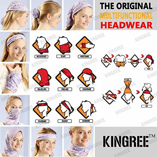 Kingree 6PCS Outdoor Magic Scarf, Elastic Headbands, Headscarves, Headwear, M...