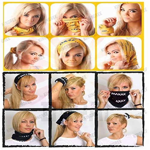 Kingree 6PCS Outdoor Magic Scarf, Elastic Headbands, Headscarves, Headwear, M...