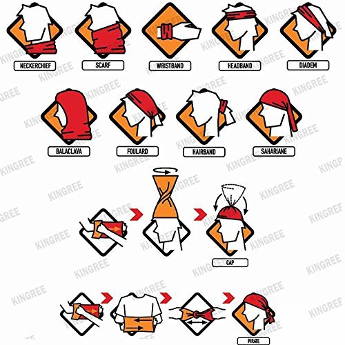 Kingree 6PCS Outdoor Magic Scarf, Elastic Headbands, Headscarves, Headwear, M...