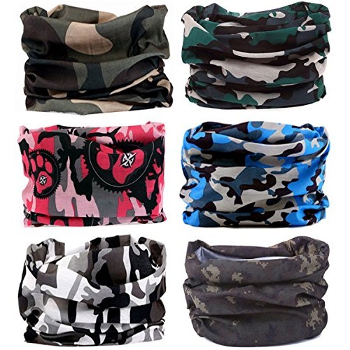 Kingree 6PCS Outdoor Magic Scarf, Elastic Headbands, Headscarves, Headwear, M...