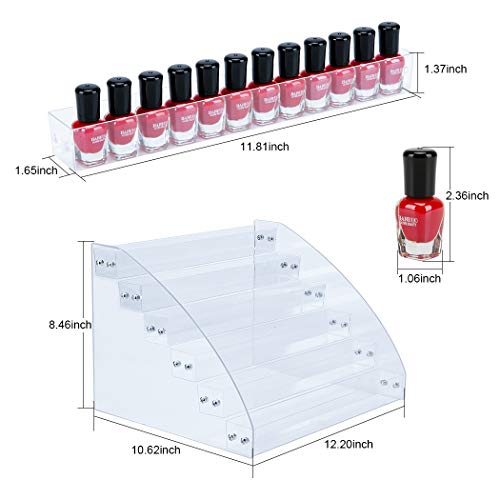 KINGROW Nail Polish Organizer 72 Bottles of 6 Layers Acrylic Display Rack Eye...