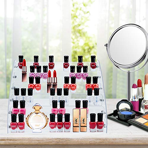 KINGROW Nail Polish Organizer 72 Bottles of 6 Layers Acrylic Display Rack Eye...