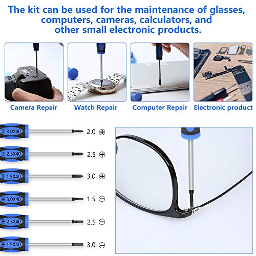 Upgraded Precision Screwdriver Set, Eyeglass Repair Kit with Glasses Screws, ...
