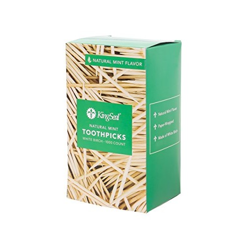 KingSeal 2.5 Inch Individually Paper Wrapped Mint Flavor Toothpicks - 4 Pack/...