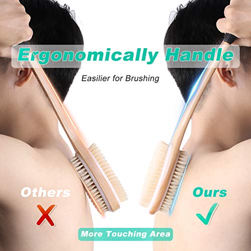 KIPRITII Ergonomically Back Scrubber for Shower - Double-Sided Back Brush Lon...