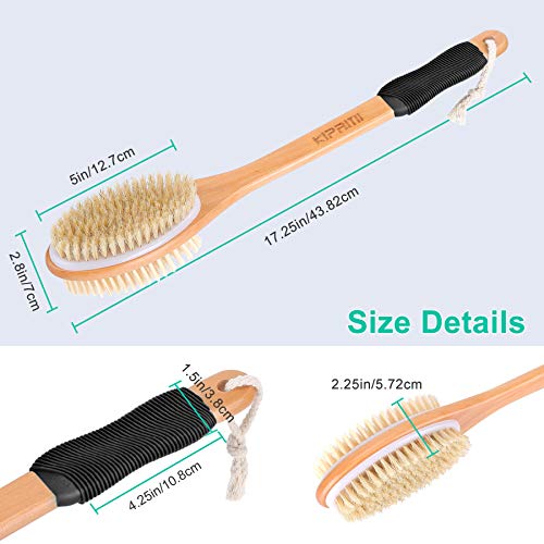 KIPRITII Ergonomically Back Scrubber for Shower - Double-Sided Back Brush Lon...