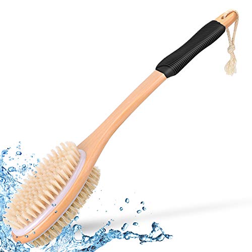 KIPRITII Ergonomically Back Scrubber for Shower - Double-Sided Back Brush Lon...