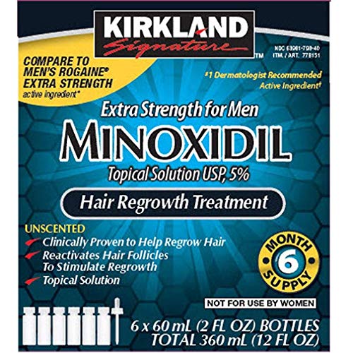 6 Months Kirkland Minoxidil 5% Extra Strength Hair Loss Regrowth Treatment Me...