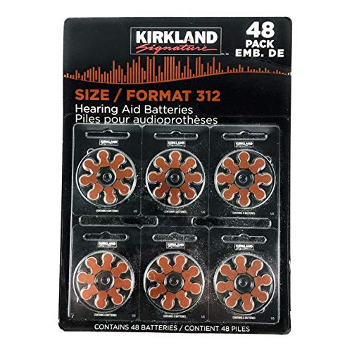 Kirkland Signature 1.45 Volt Mercury Free Premium Quality Hearing Aid Batteri...
