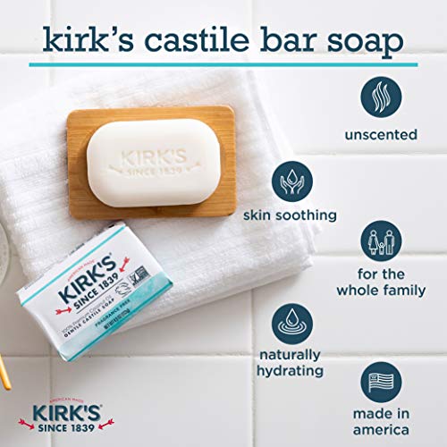 Castile Bar Soap by Kirk’s | Natural Soap for Men, Women & Children | Premium...