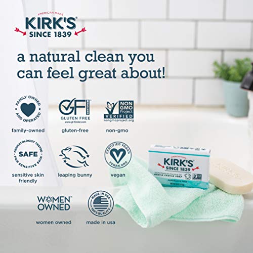 Castile Bar Soap by Kirk’s | Natural Soap for Men, Women & Children | Premium...