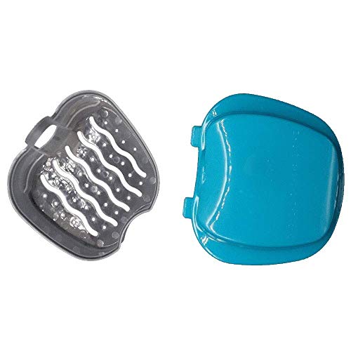 2 Pack Colors Denture Bath Case Cup Box Holder Storage Soak Container with St...