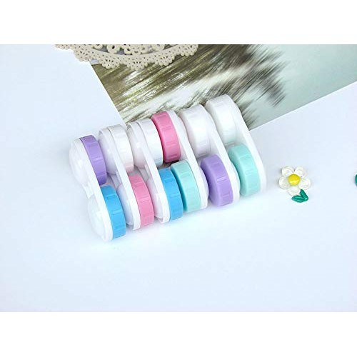 KISEER 12 Pack Colorful Contact Lens Case Bulk Box Holder Container Soak Stor...