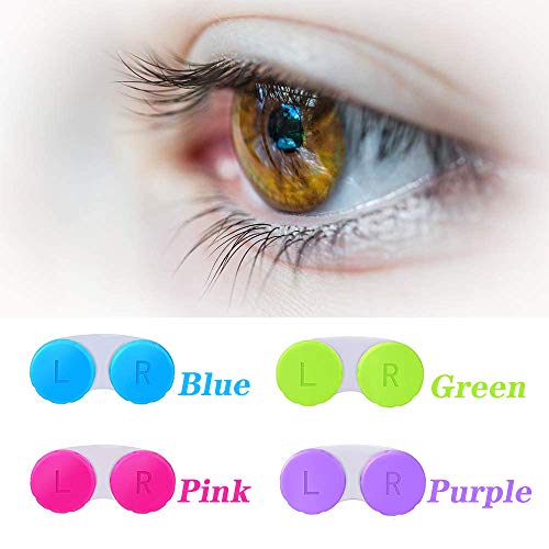 KISEER 12 Pack Colourful Contact Lens Case Box Holder Container Soak Storage Kit