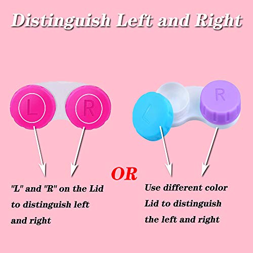 KISEER 12 Pack Colourful Contact Lens Case Box Holder Container Soak Storage Kit